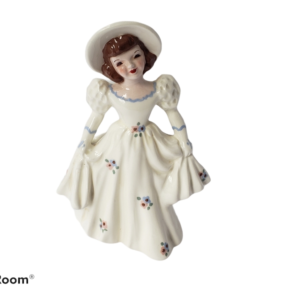 Florence Ceramics Girl Dress Planter Figurine